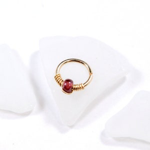Piercing ring, 12 Carat gold filled, Ø 6, 7, 8, 9, 10, 11mm 20G / 0.8mm, ear cartilage, nose, tragus, daith, snug, conch, helix, navel