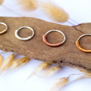 Piercing ring 925 silver + copper, brass, gold filled, 925 silver Ø 6,7,8,9,10,11,12mm 20G or 18G Cartilage Ear Nose Lobe Navel Nipple