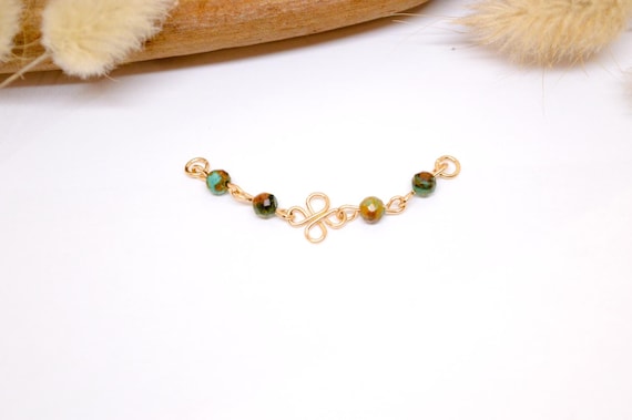 Chaine or rempli 14K et pierre de turquoise facettées, pour piercing, anneau ou puce, Nez Nostril Conch Hélix Industriel Lobe et upper lobe