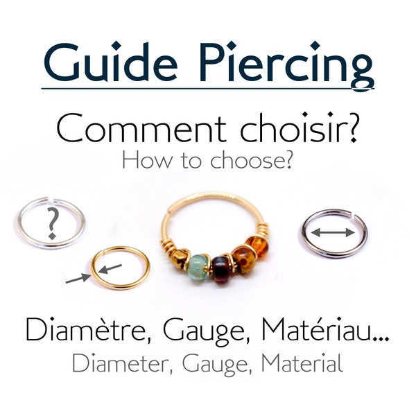 Guide piercing GRATUIT ! (Ne pas acheter) pour choisir la gauge, le diamètre interne et le materiau de votre anneau.