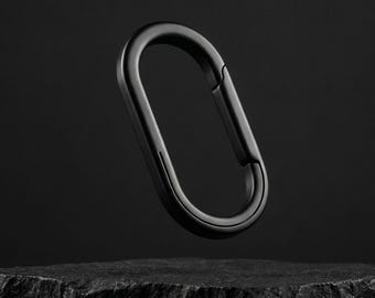 Mosquetón de titanio negro PVD, clip para llave de titanio de grado 5