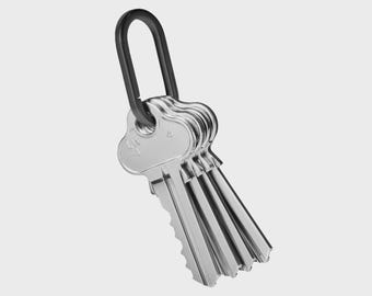 PVD Black Titanium Carabiner Keychain, Grade 5 Titanium Key Clip