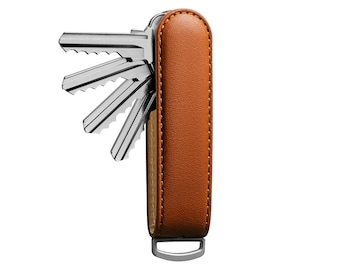 Organizador de llaves de cuero de grano superior, llavero, anilla para llaves, organizador Jibbon, EDC, para uso diario.