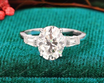IGI Certified Oval Lab Grown Diamond Ring, 14K Gold Engagement Ring