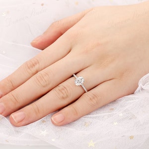Oval Moissanite Bridal Ring, 1.5ct Diamond Bridal Ring, Rose White Gold Matching Ring, Moissanite Engagement Ring, Anniversary Ring Gift image 8
