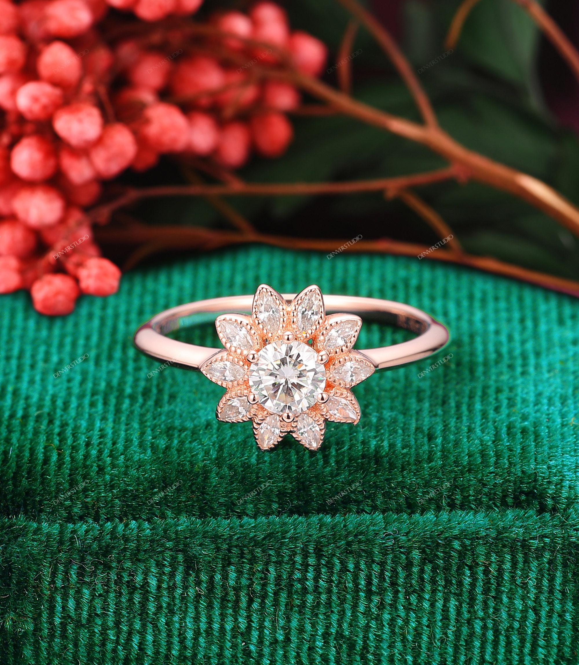 Plain Gold Moissanite Promise Ring 5mm Round Cut Moissanite Etsy