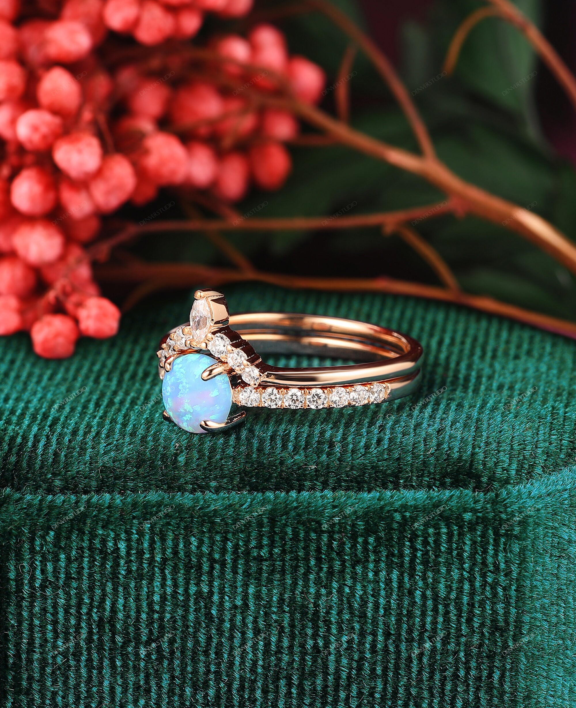 October birthstone wedding best sale ring