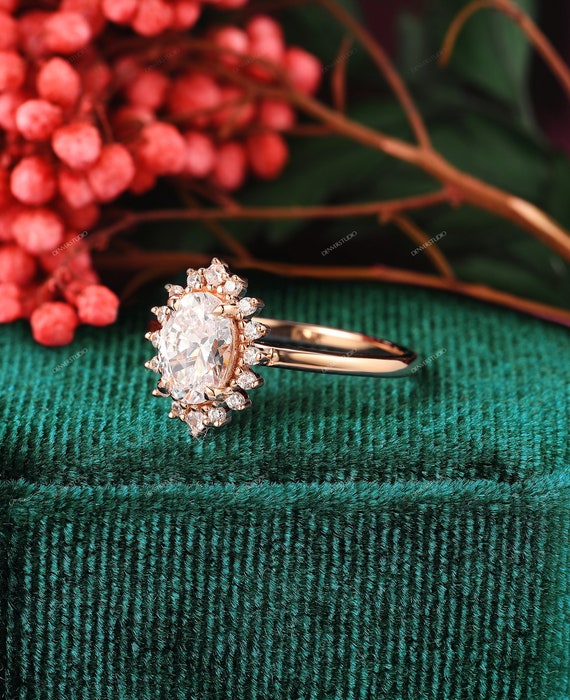 Morganite ring Unique Vintage engagement ring Rose gold Antique Art de –  HelloRing