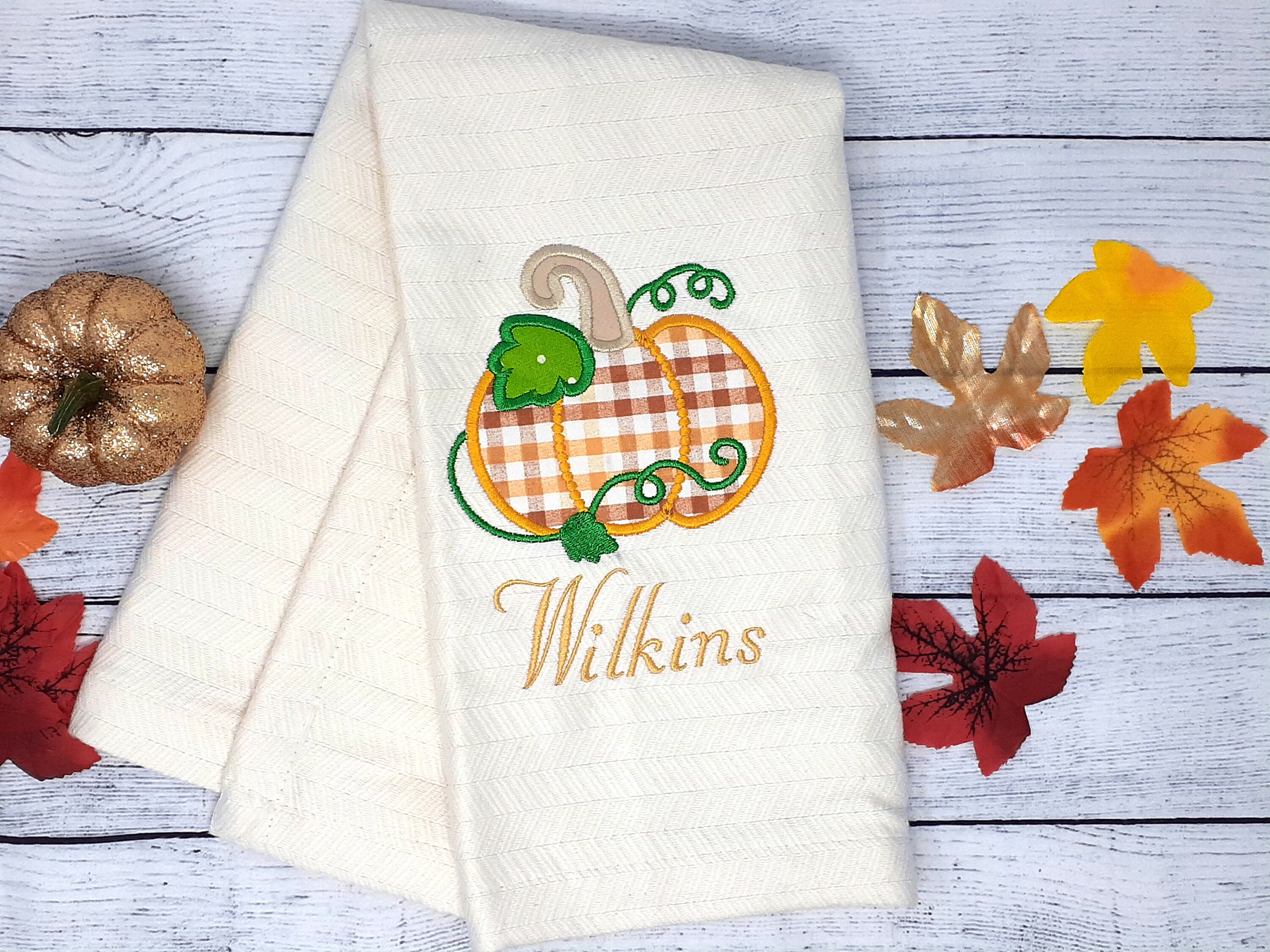 Fall Kitchen Hand Towel Pumpkin Dish Towel Housewarming Etsy
