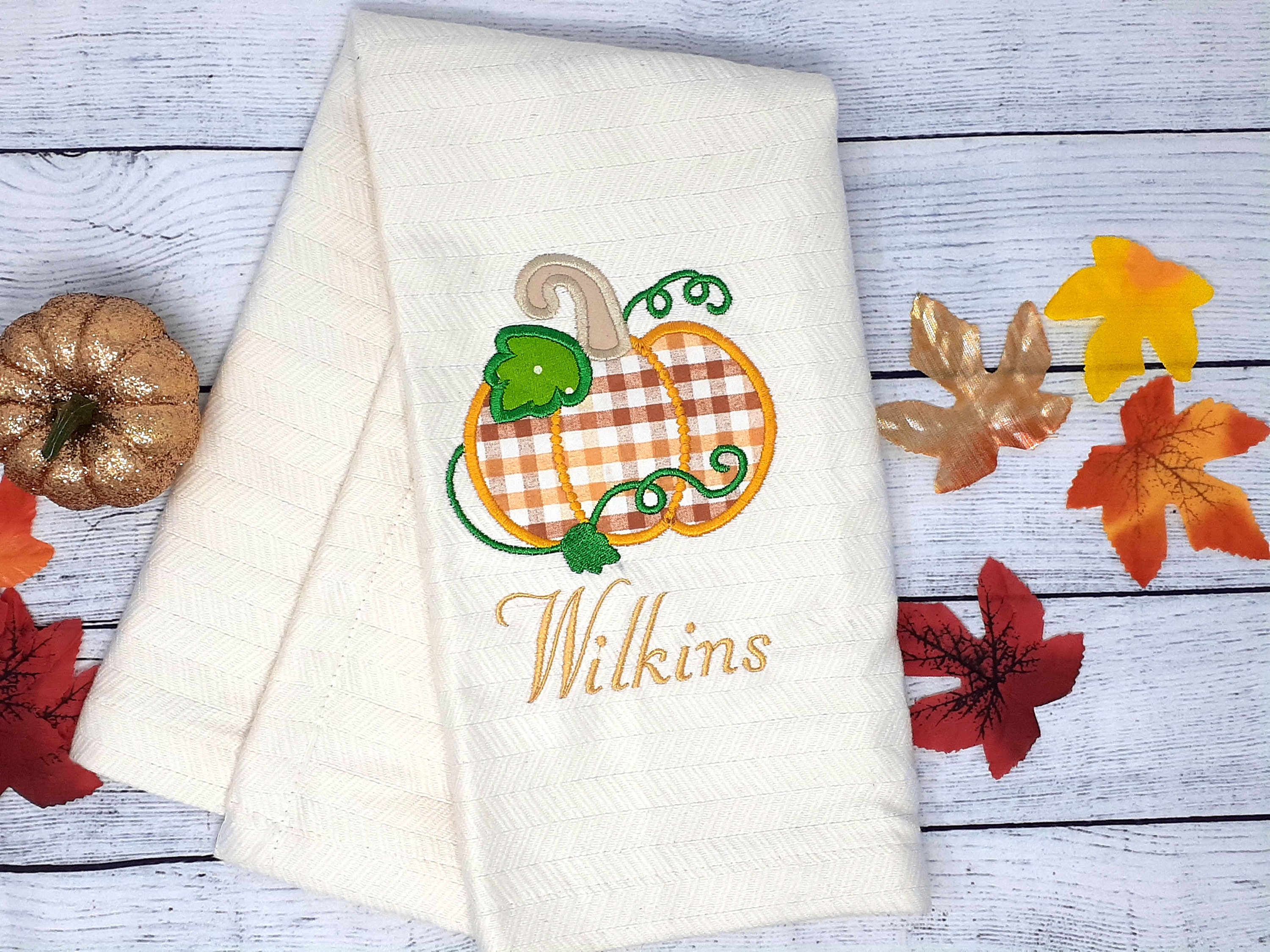 Fall Kitchen Hand Towel Pumpkin Dish Towel Housewarming Etsy