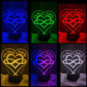 Valentine Gift for her, Valentine Heart LED light, Valentine Home Decor, Anniversary Gift