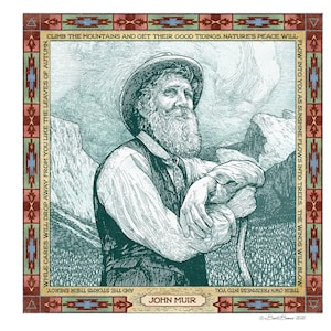 John Muir Print by National Parks Co. | John Muir Quote | John Muir Wall Decor | Yosemite Print | National Park Print