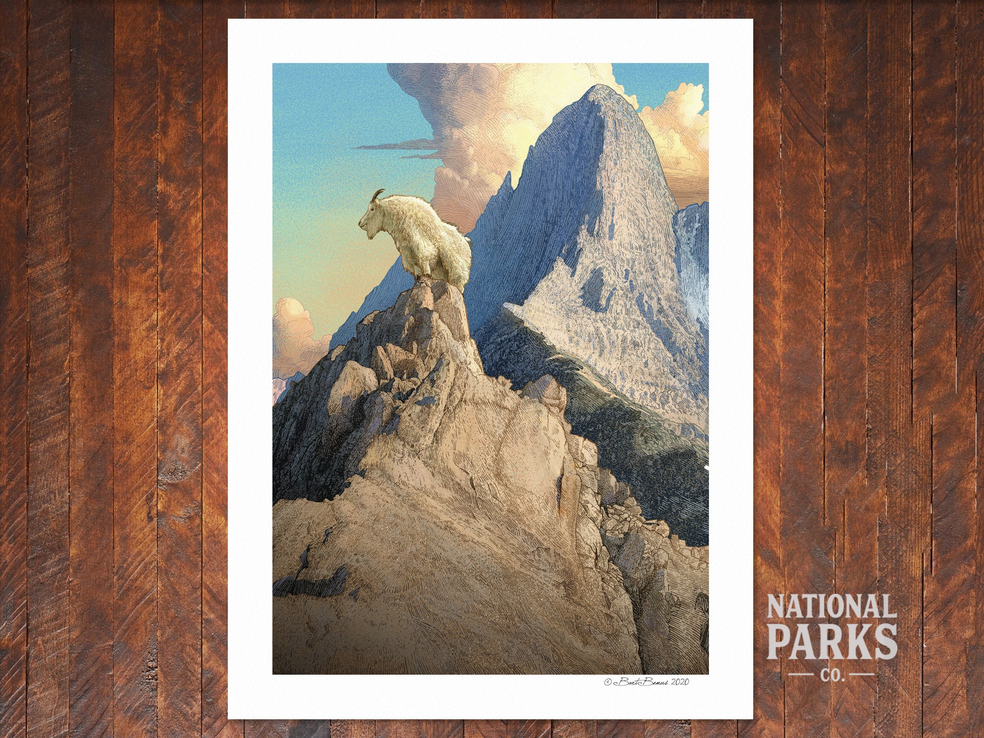 Mountain Goat Art by National Parks Co. Mountain Goat Print - Etsy