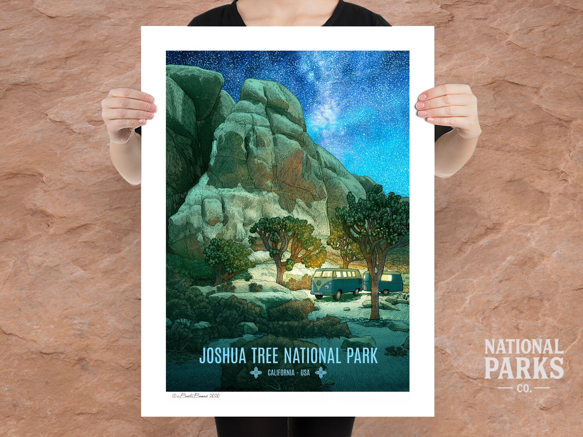 National Park Print Joshua Tree National Park Travel Poster - Etsy