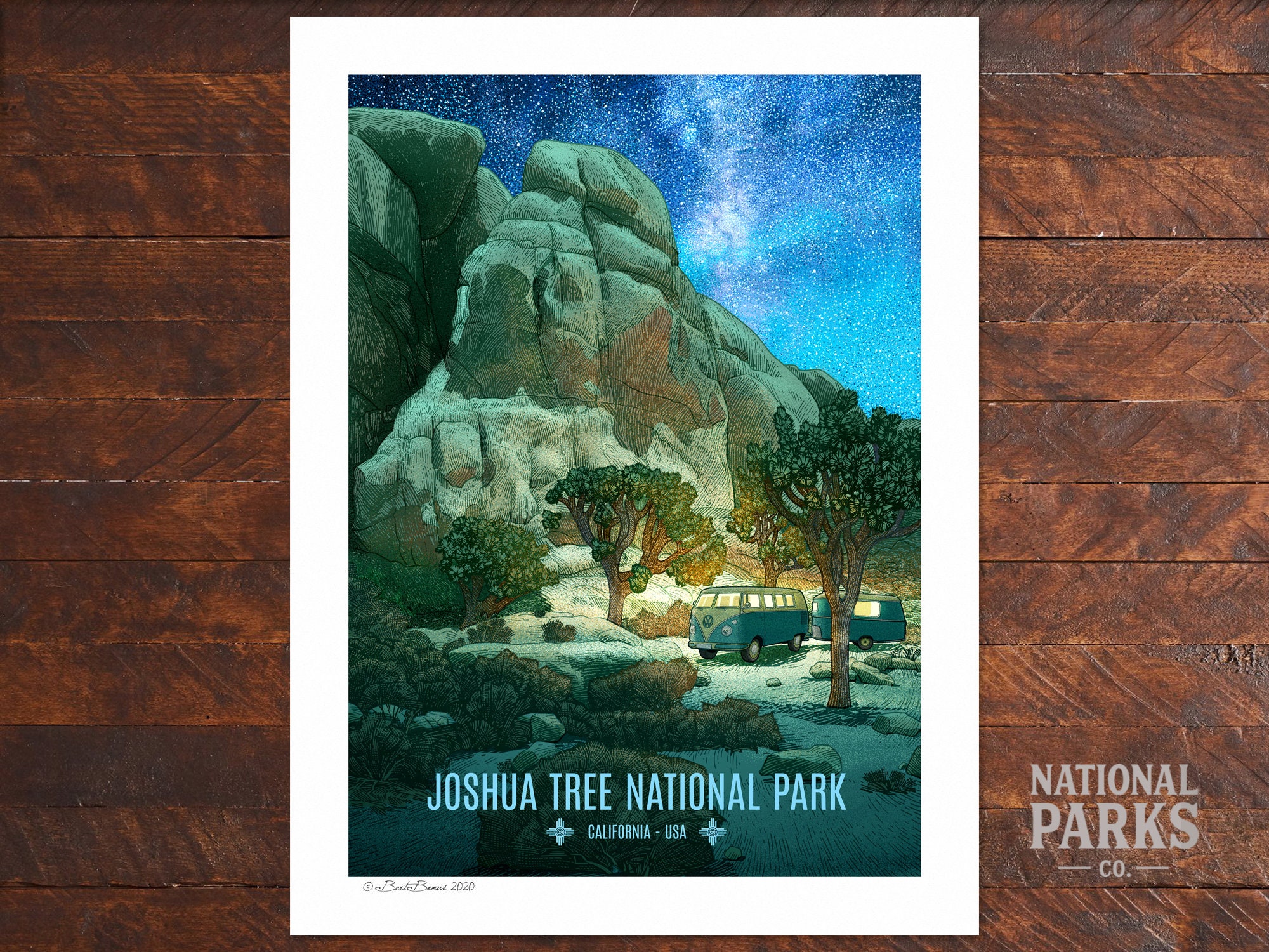 National Park Print | Joshua Tree National Park Travel Poster | Vintage ...