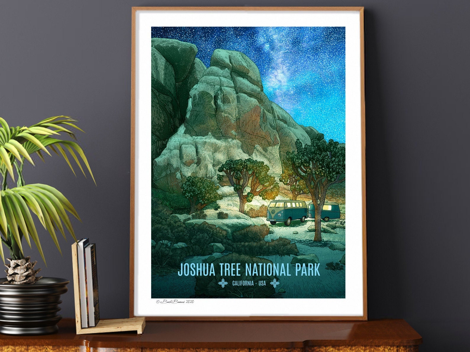 National Park Print | Joshua Tree National Park Travel Poster | Vintage ...