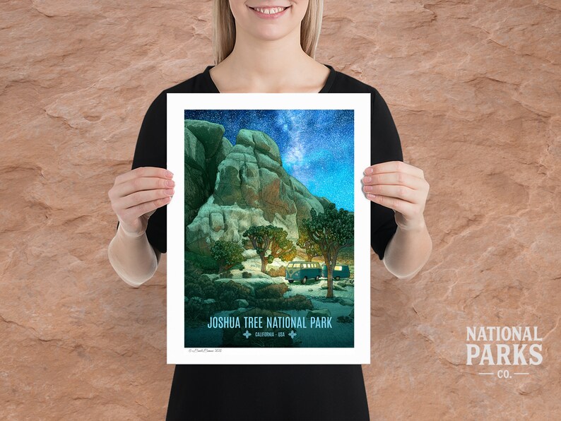 National Park Print Joshua Tree National Park Travel Poster - Etsy