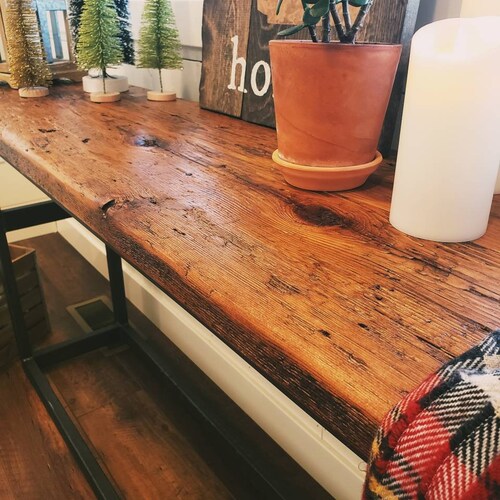 Reclaimed Barnwood Console Table Etsy