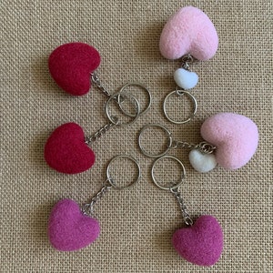 Valentine’s Day gift, needle felting hearts keychain