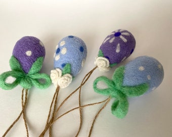 Needle felting eggs, wool eggs, Easter tree decorations, spring decorations