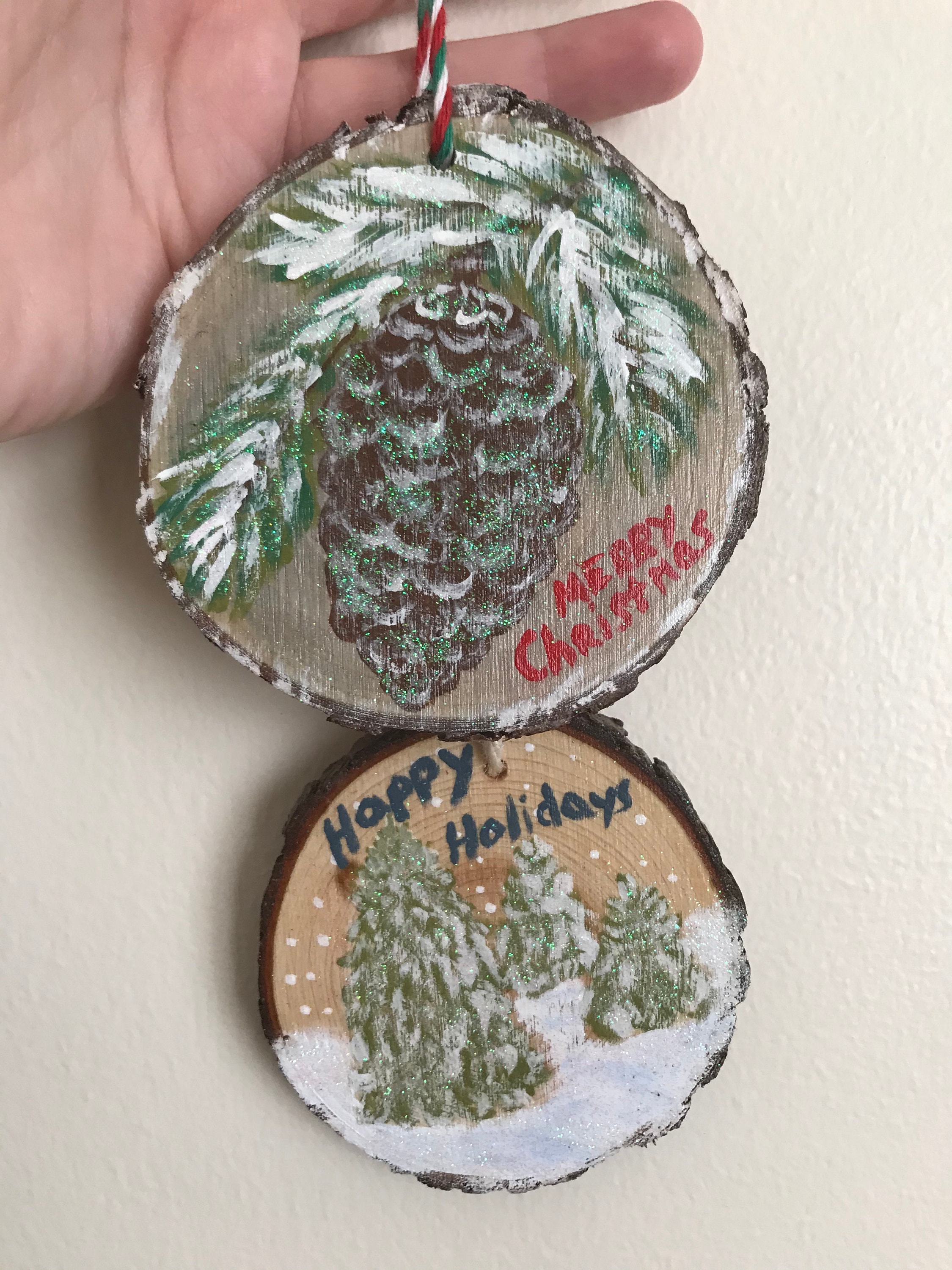 Wood Slice Christmas Ornaments 