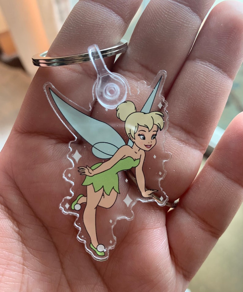 Tinker bell keychain Clear Keychain tink Peter Pan Disney Etsy