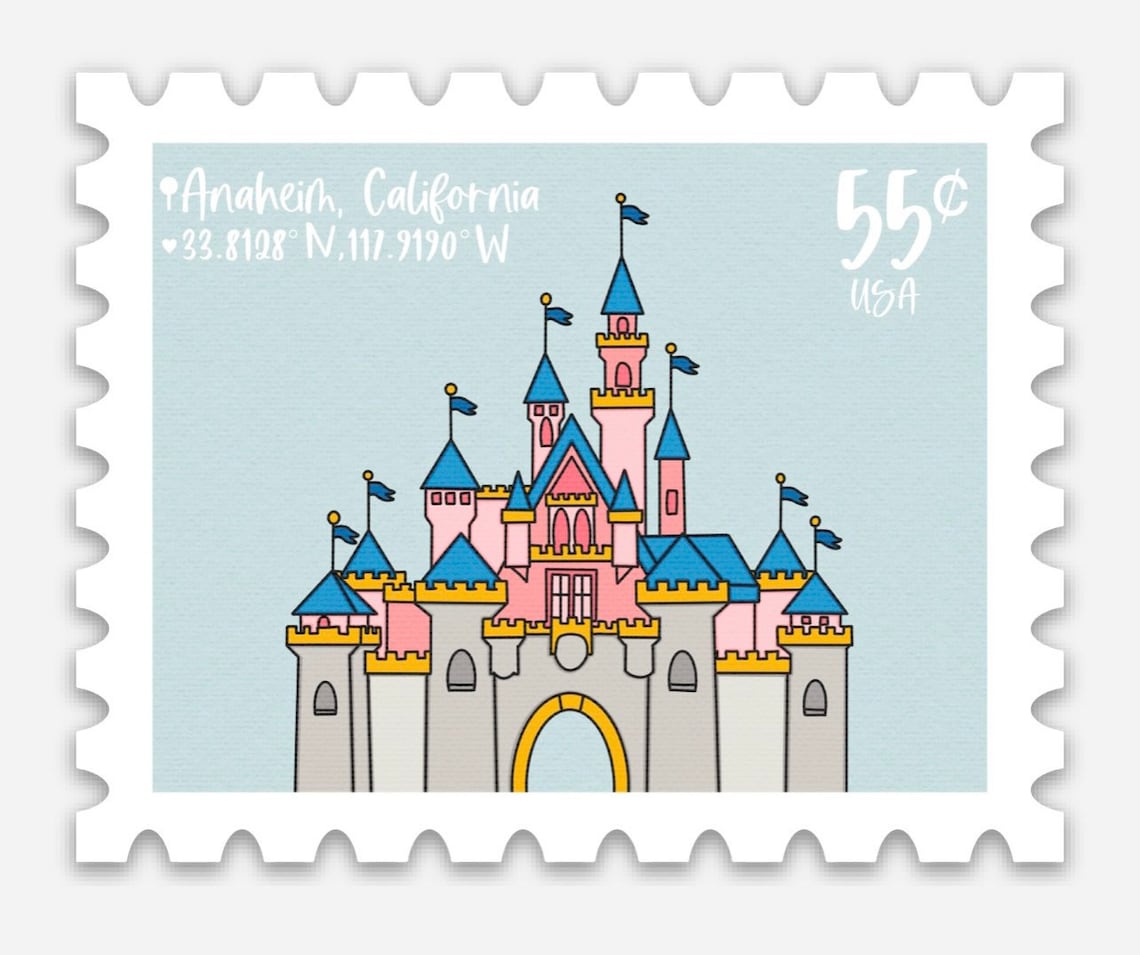 Sticker Postage Stamp Waterproofstickersdisneydisneyland Etsy