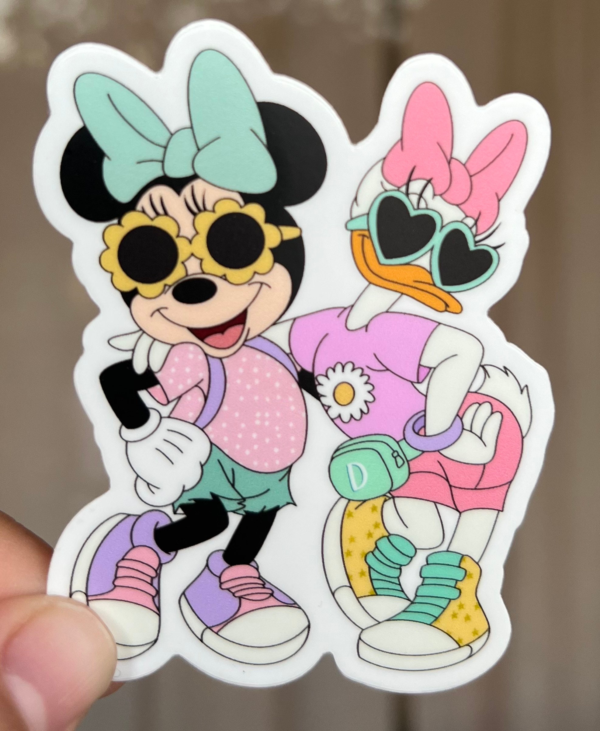 Daisy and Minnie, Mickey Mouse, Minnie Mouse,Daisy Duck, Daisy, cute,  retro, cute Disney stuff, cute Disney sticker, Disneyland, cute outfit