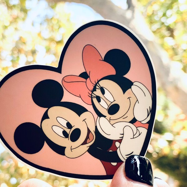 Mickey and Minnie, heart , waterproof stickers, princess, sticker,Disneyland,Disney,hydroflask