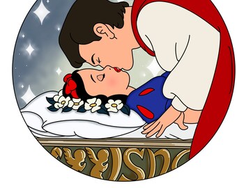 Snow White, Prince Charming, Disney, Disneyland, princess, Disney princess, stickers, sticker, clear sticker