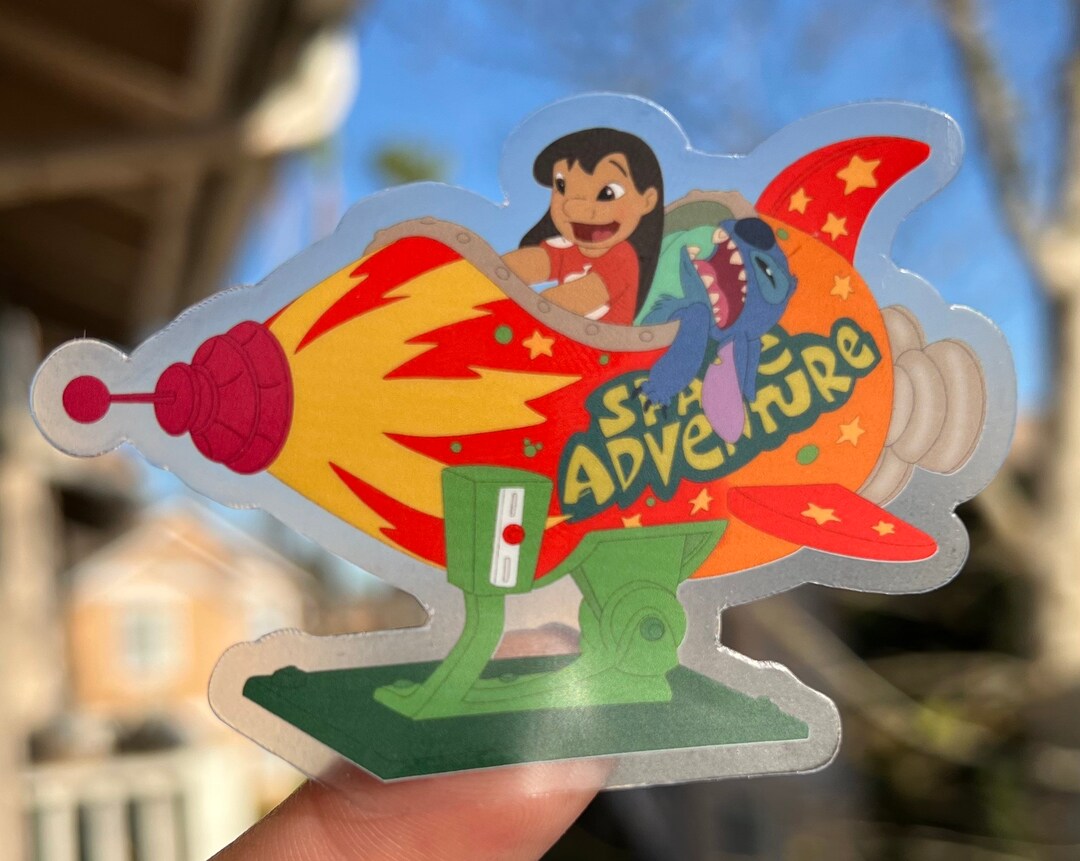 Iilo and Stitch, Clear Sticker, Waterproof Sticker,disney,disneyland
