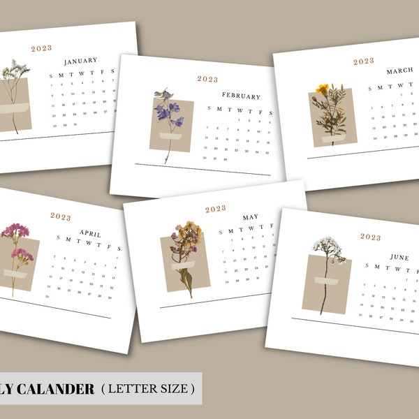 Aesthetic Digital Calendars Etsy