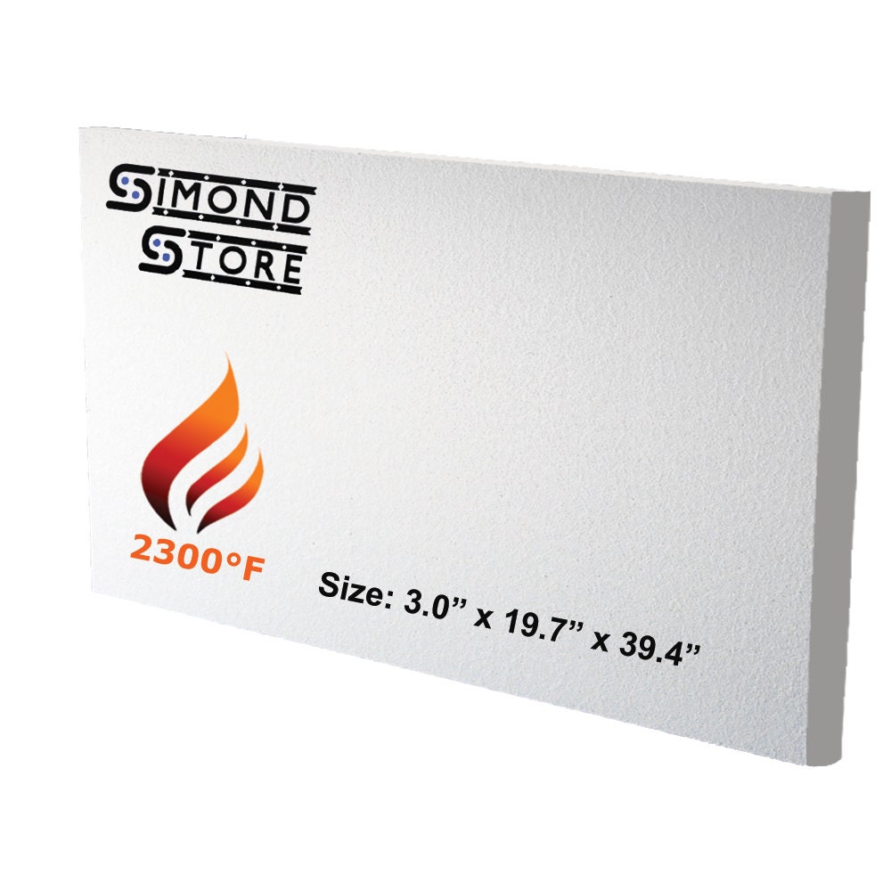 Simond Store Ceramic Fiber Insulation Blanket, 4#Density 2400F, 1 inch x 12 inchx 24 Fireproof Insulation for Fireplace, Forge, Furnace, Kiln, Wood