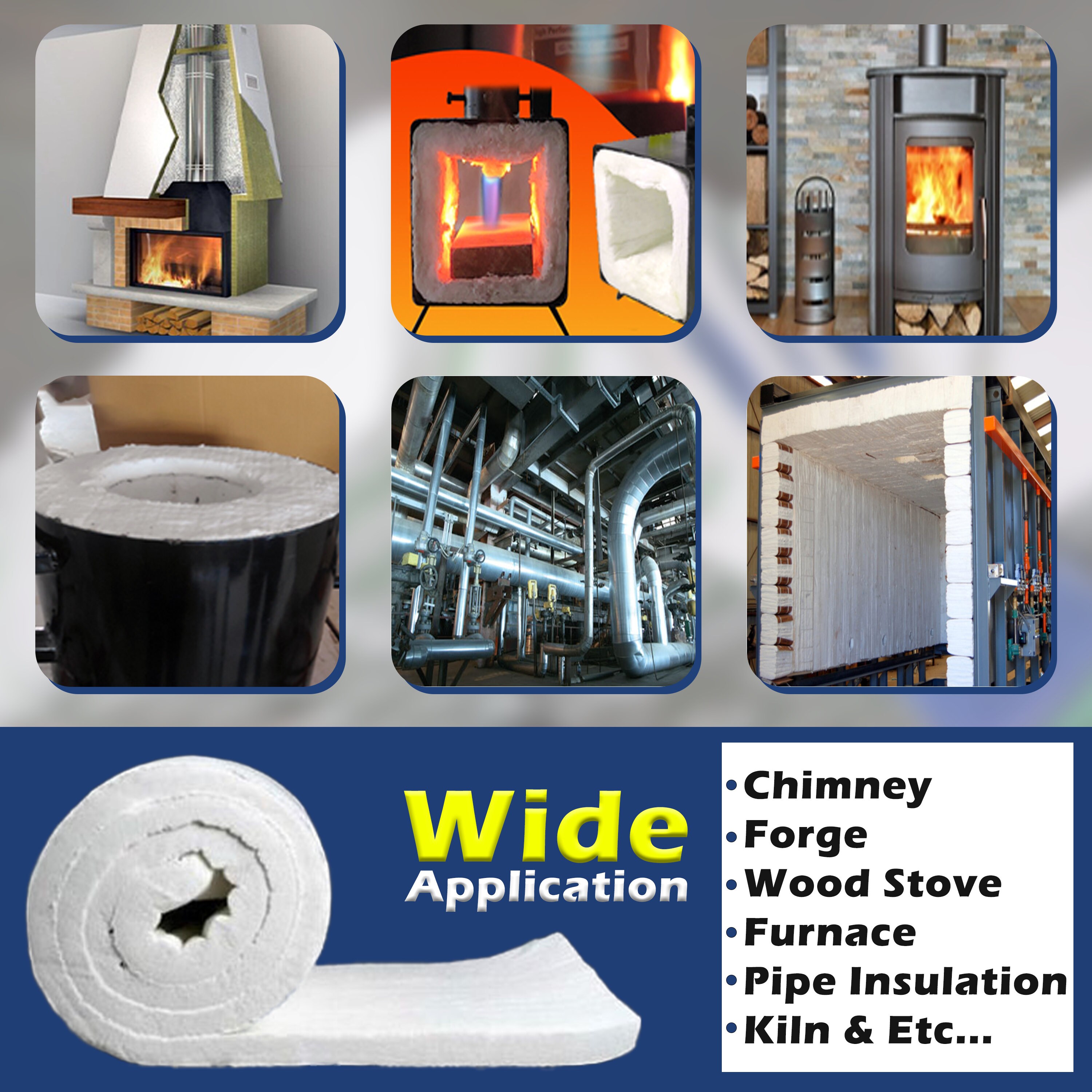 Simond Store Ceramic Fiber Insulation Roll, 2400F (1315c) 1X24X25', High Density Fireproof Insulation Blanket for Forge, Foundry, Furnace, Kiln