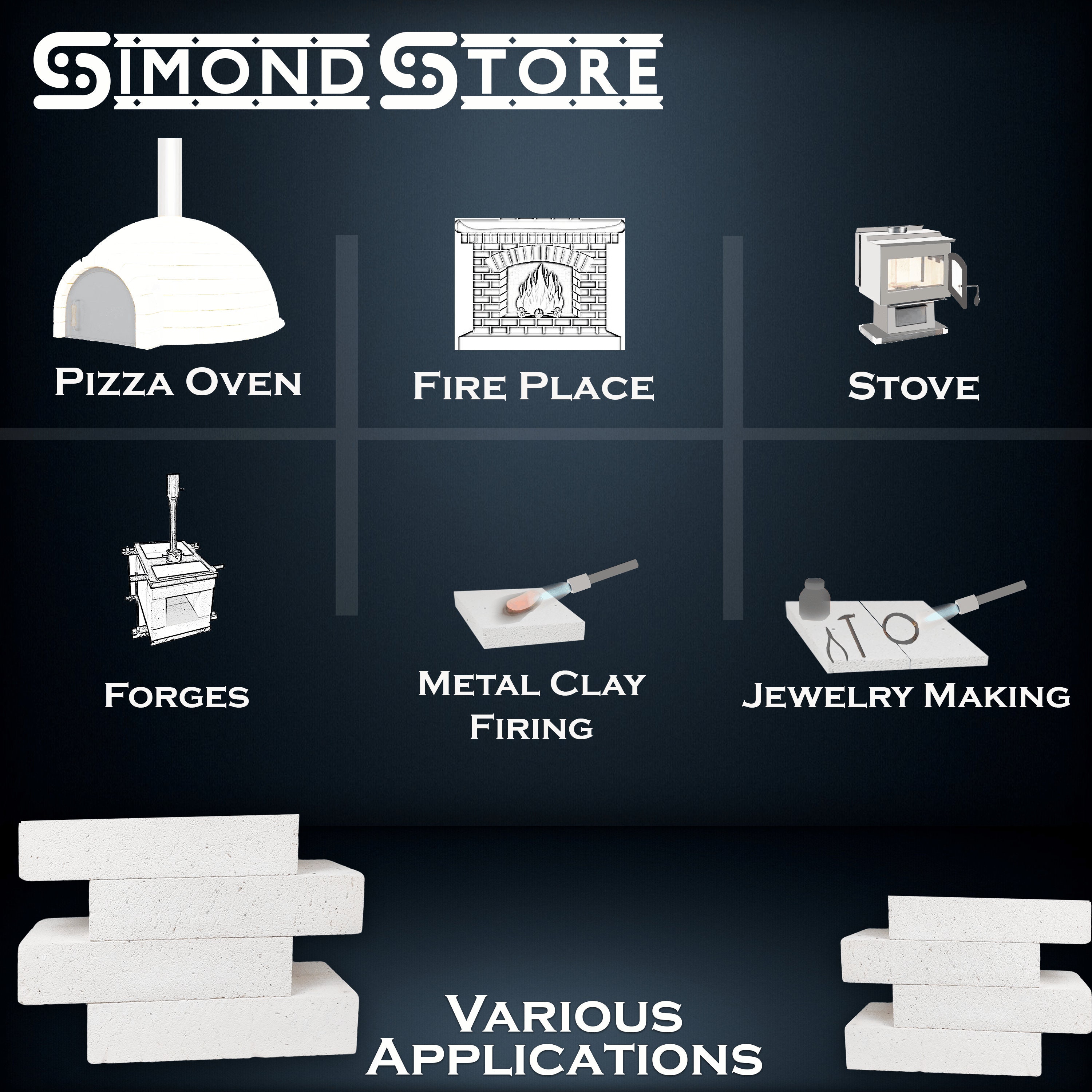  SIMOND STORE Kit de ladrillos de fuego refractarios de