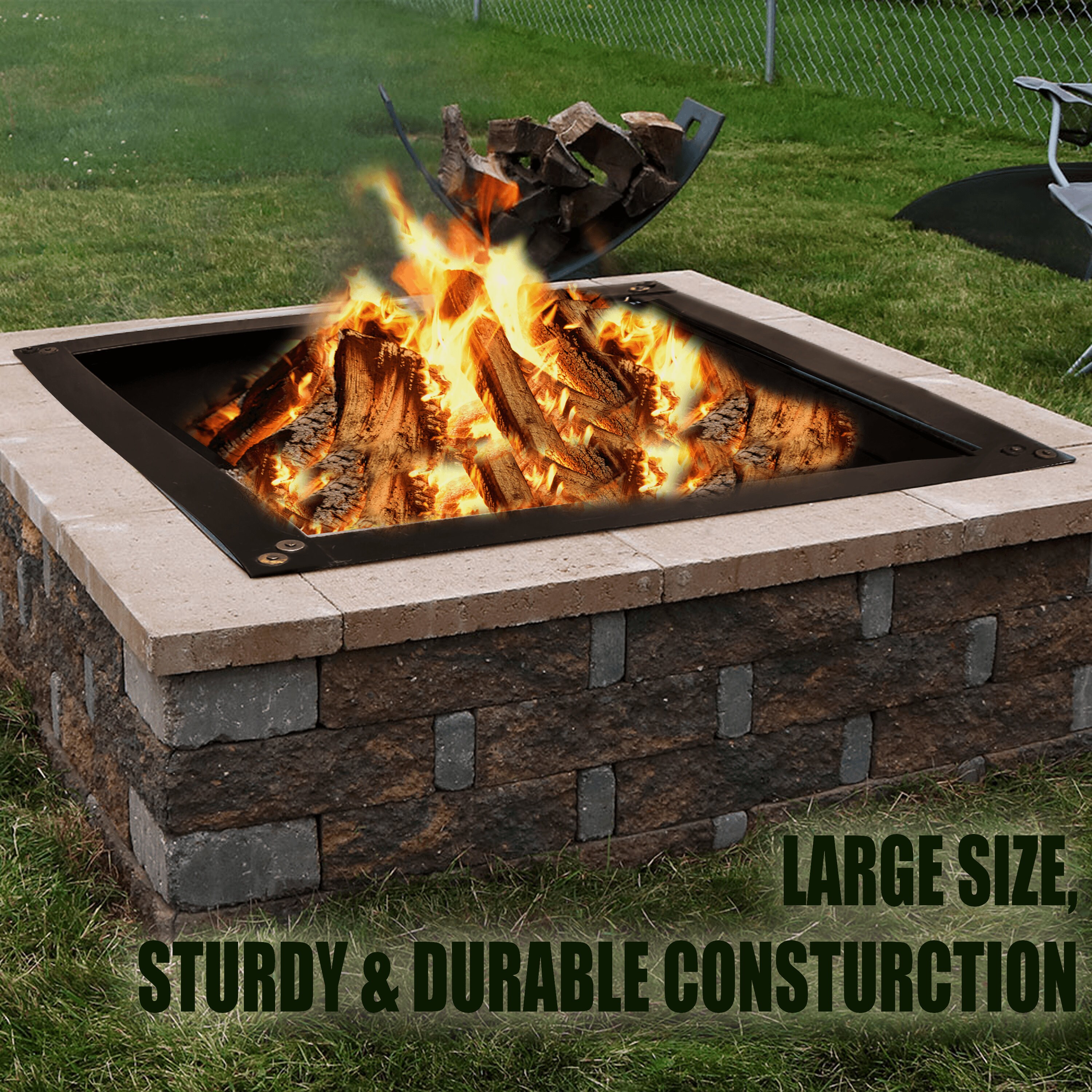 Outdoor Square Fire Pit Ring/Insert Fire Pit Liner Heavy Duty Etsy