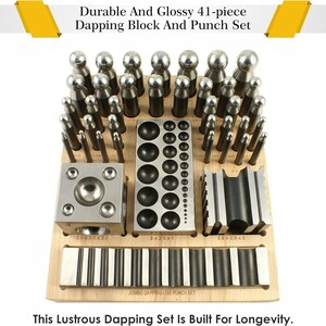 Splenor Tools Steel Dapping Block & Punch Set - 8 Hole Doming Block With 8 Punches (6-27mm) For Jewelry Making - View #4
