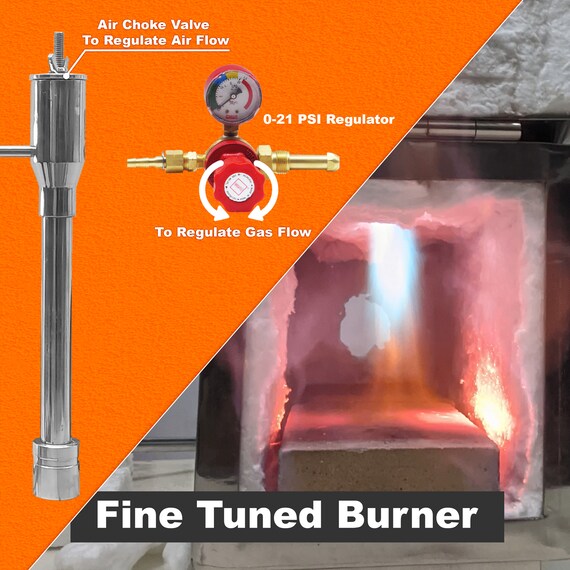 Three Gas Propane Forge Burners for Blacksmiths and Smelting by BURNCRAFT 
