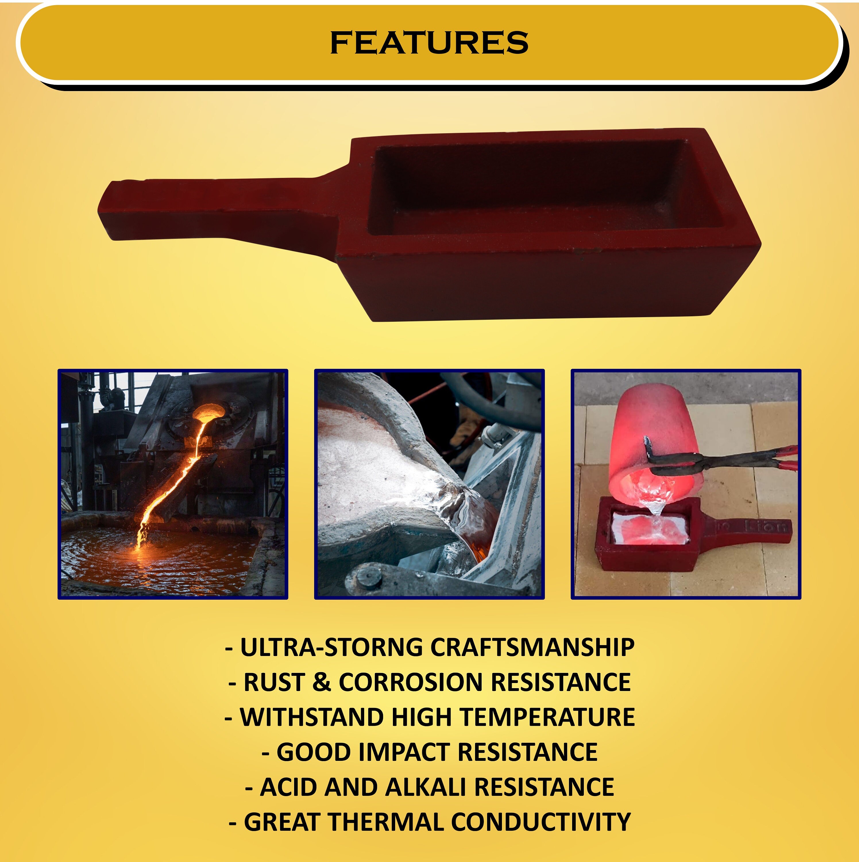  60 oz Gold Bar Loaf Cast Iron Ingot Mold Scrap Gold Copper  Aluminum : Arts, Crafts & Sewing