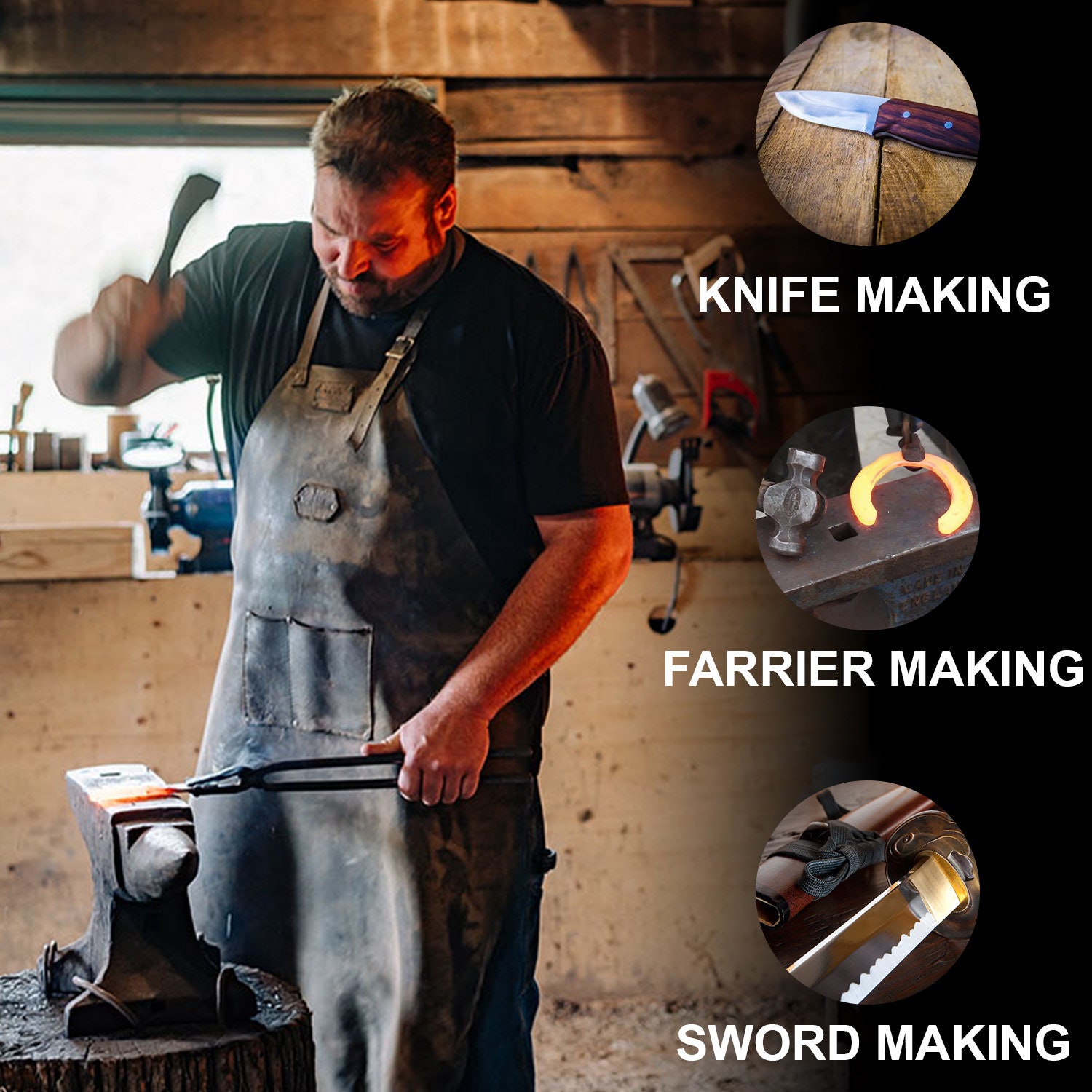 Herrero Forja doble quemador, forjas de propano para herrería, herramientas  y equipos de forja para fabricación de cuchillos - forma ovalada