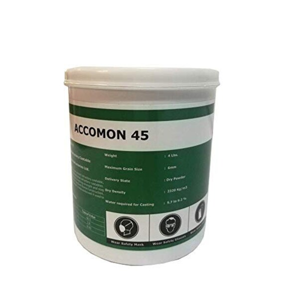 45% Alumina Hydraulic Bonded Low Cement Refractory Castable 4 LBS 