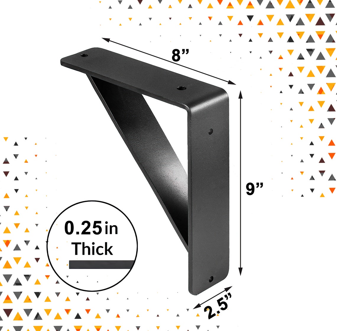 Heavy Duty Floating Mantel Bracket Triangle Supports Bracket Etsy