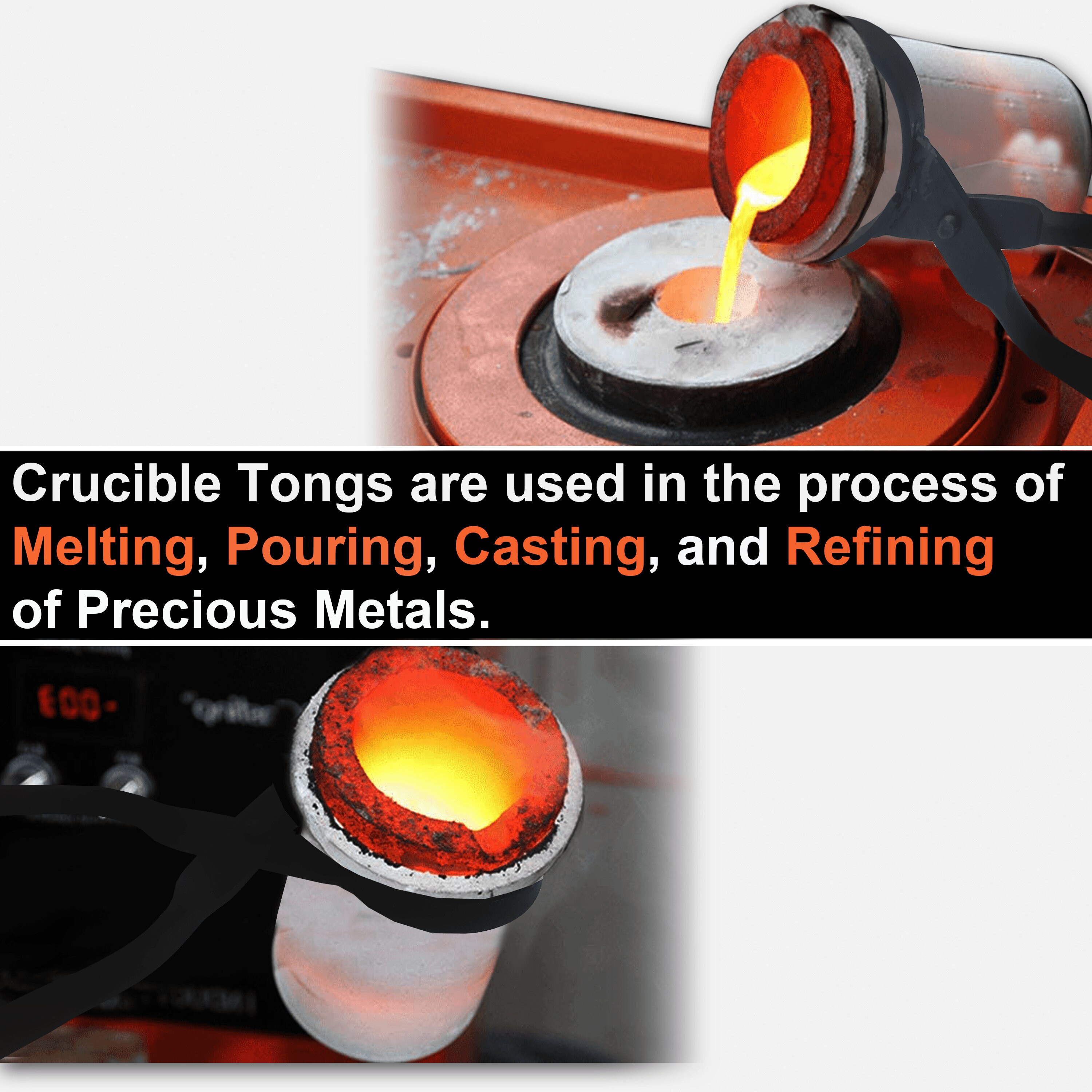 27 Foundry Crucible Flask Tongs 4 Dia Refining Etsy