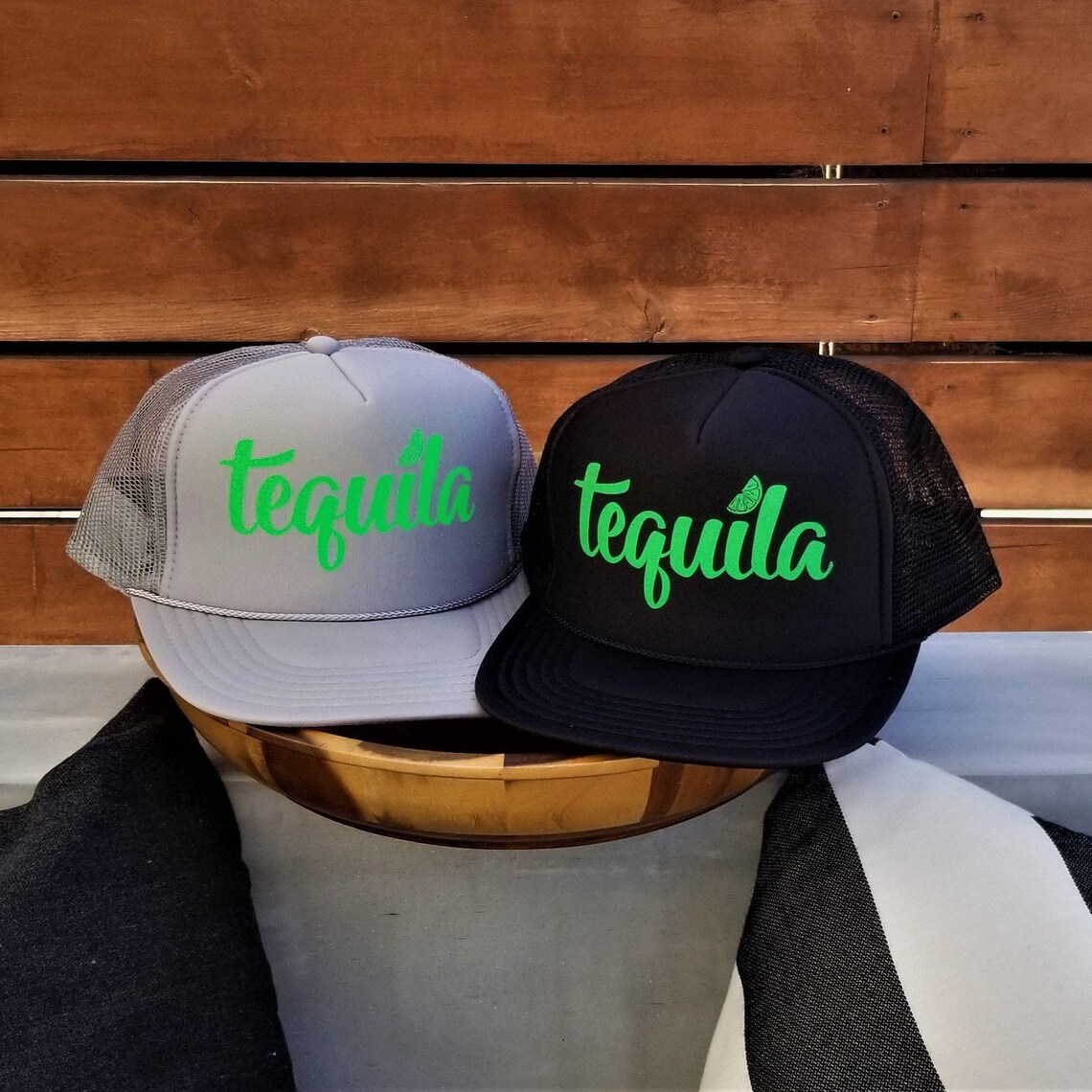 Tequila Trucker Hat Black Hat Light Gray Hat Cinco de Mayo Etsy