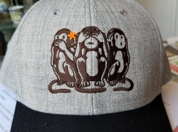 Embroider Monkey Hat Business Speak No 