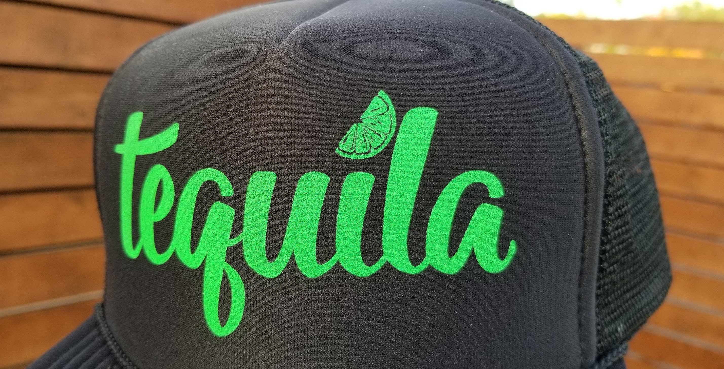 Tequila Trucker Hat Black Hat Light Gray Hat Cinco de Mayo Etsy