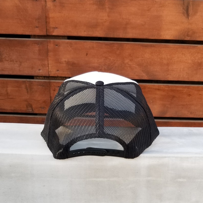 Light Gray or Black Trucker Hat Good Luck Red Tiki on Black /& White