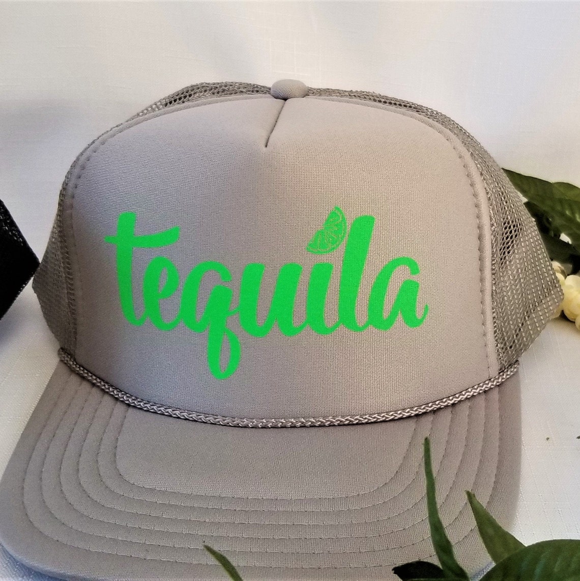 Tequila Trucker Hat Black Hat Light Gray Hat Cinco de Mayo Etsy