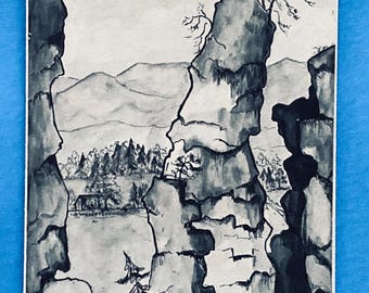 Vintage 1950s Natural Chimneys Mt Solon VA Virginia Tourist Travel Brochure