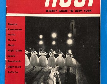 Vintage 1957 Host Weekly Guide to New York Tourist Travel Booklet Back Cover Map